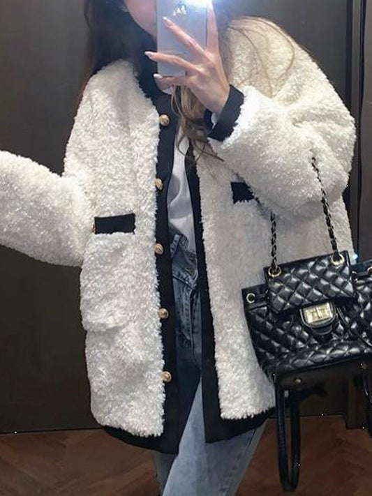 Abrigo de estilo shearling