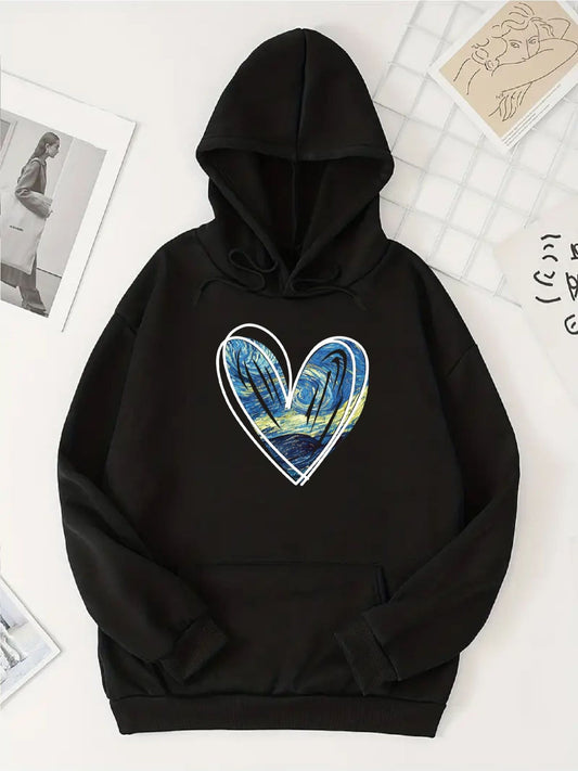 Capucha Térmica con Estampado de Corazón