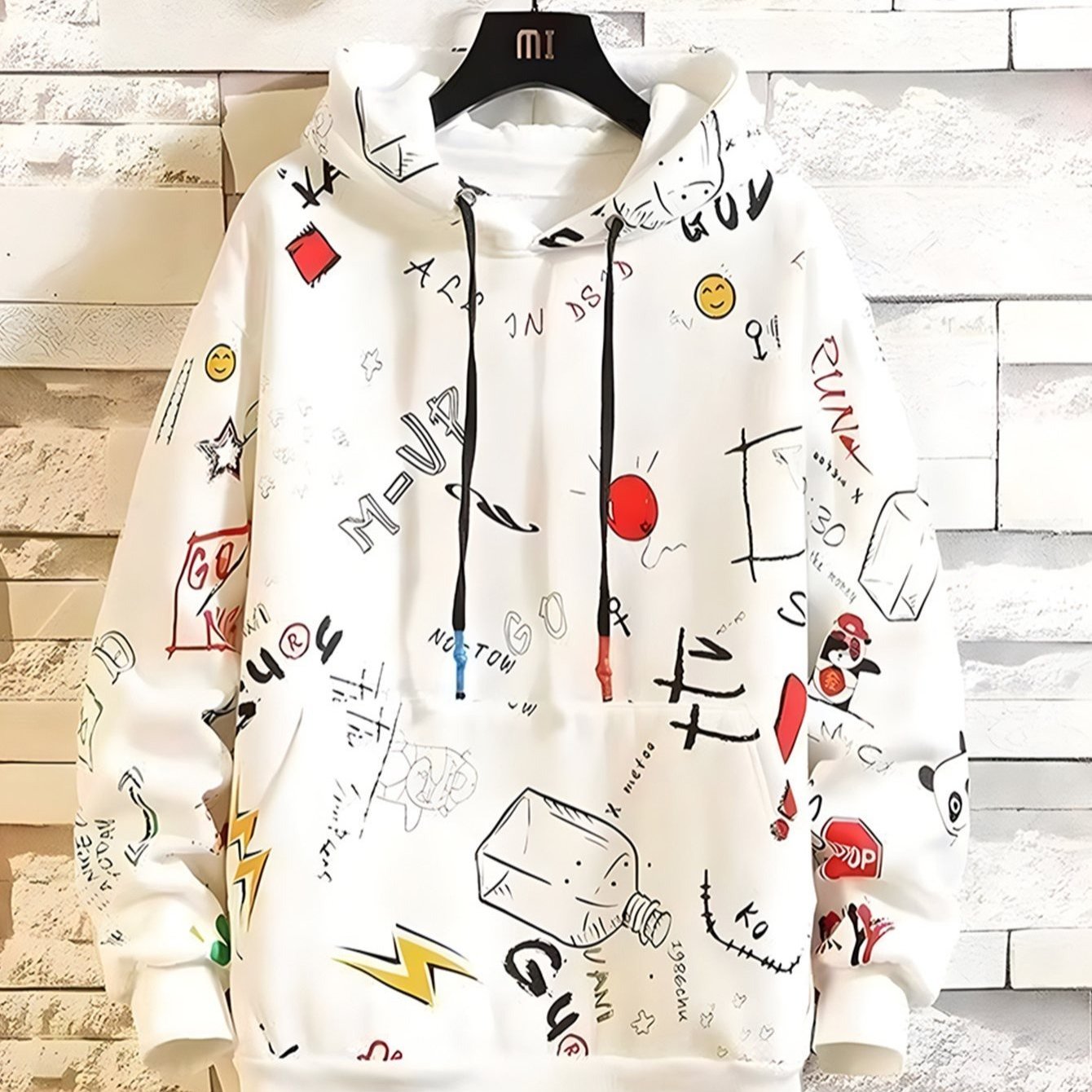 Sudadera para Hombres Moda Estampado Graffiti