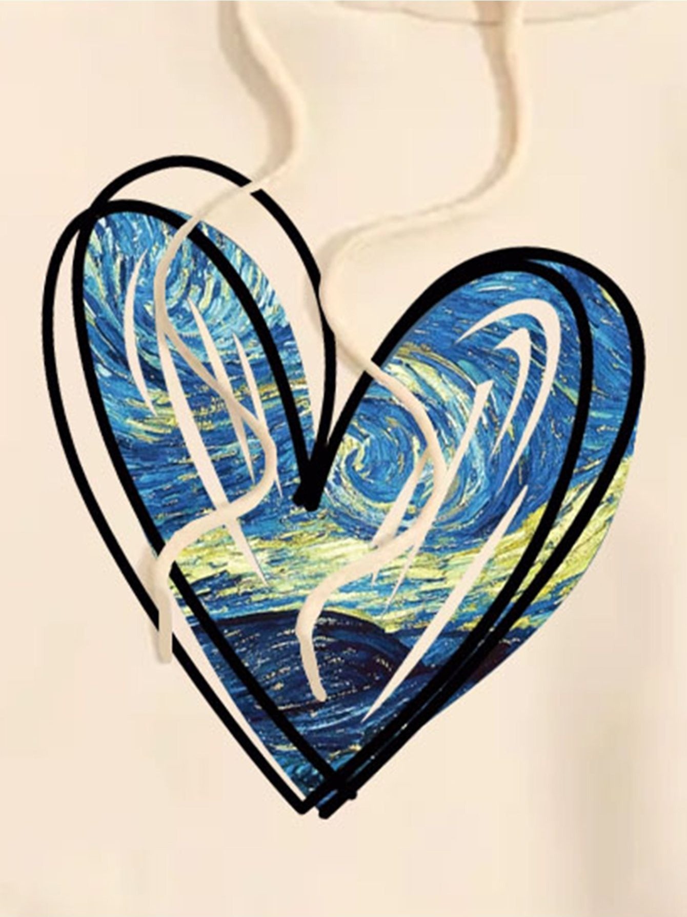 Capucha Térmica con Estampado de Corazón