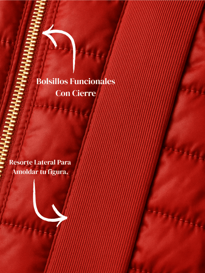 Chaqueta forrada de pelusa y elástico lateral