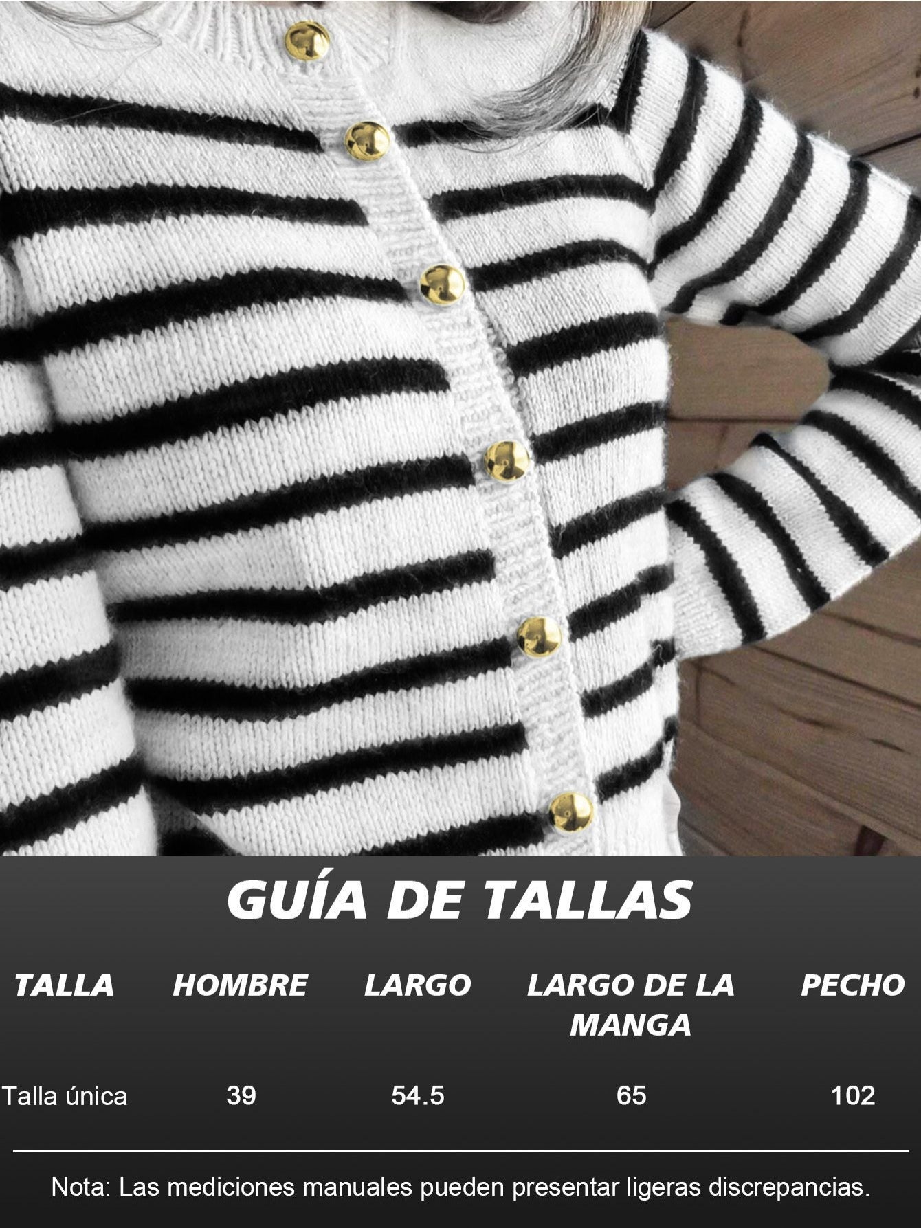 Cárdigan elegante y sencillo de cuello redondo