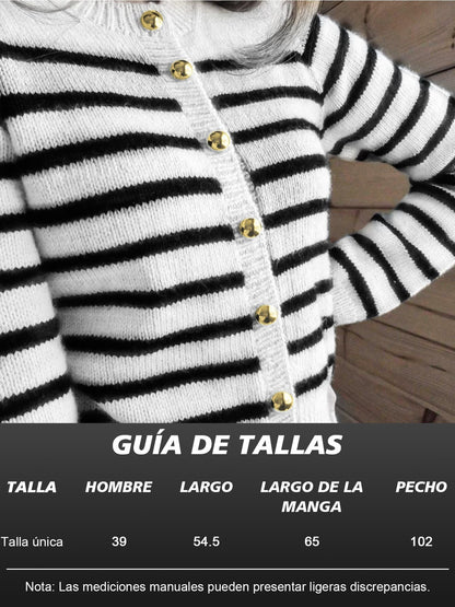 Cárdigan elegante y sencillo de cuello redondo