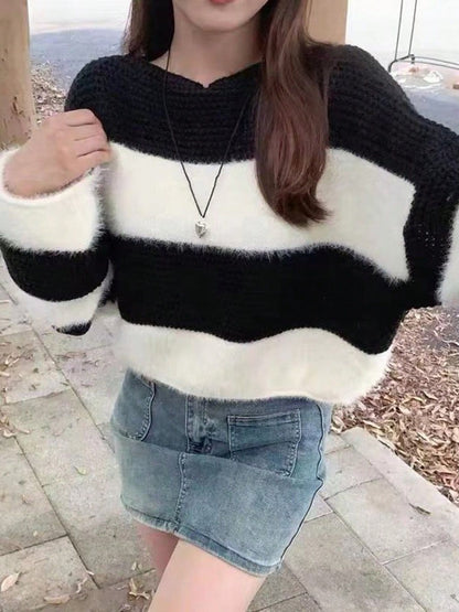 Suéter a Rayas de Punto Holgado