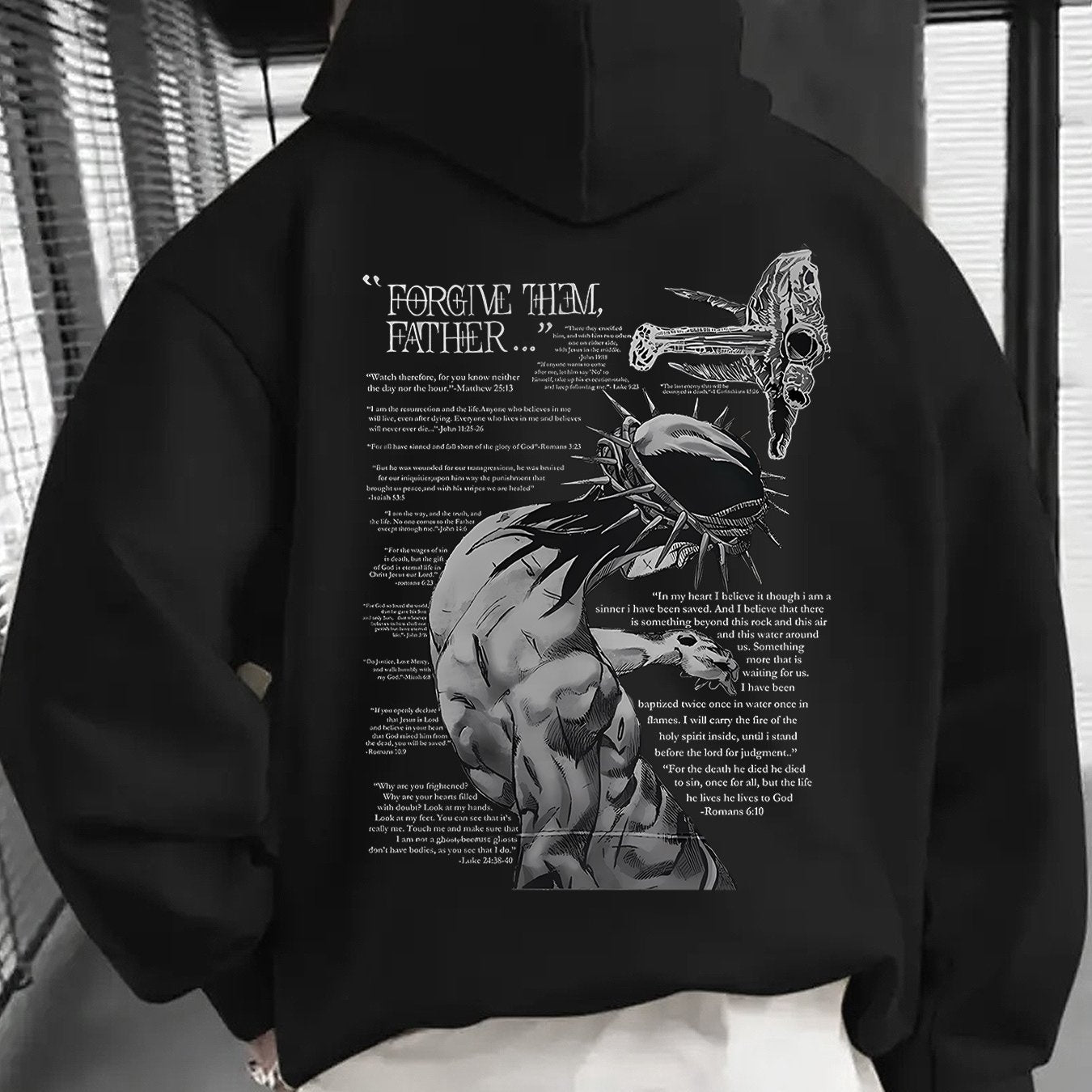 Sudadera con Capucha "Perdónalos Padre