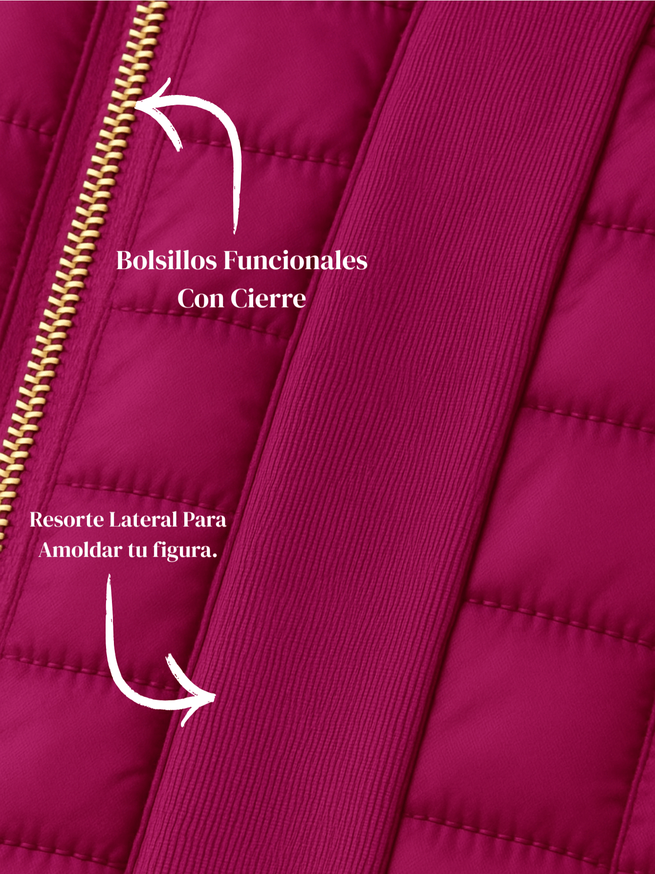 Chaqueta forrada de pelusa y elástico lateral