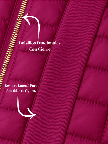 Chaqueta forrada de pelusa y elástico lateral