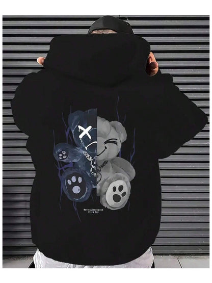 Sudadera de manga larga con capucha estampado de toque hidro