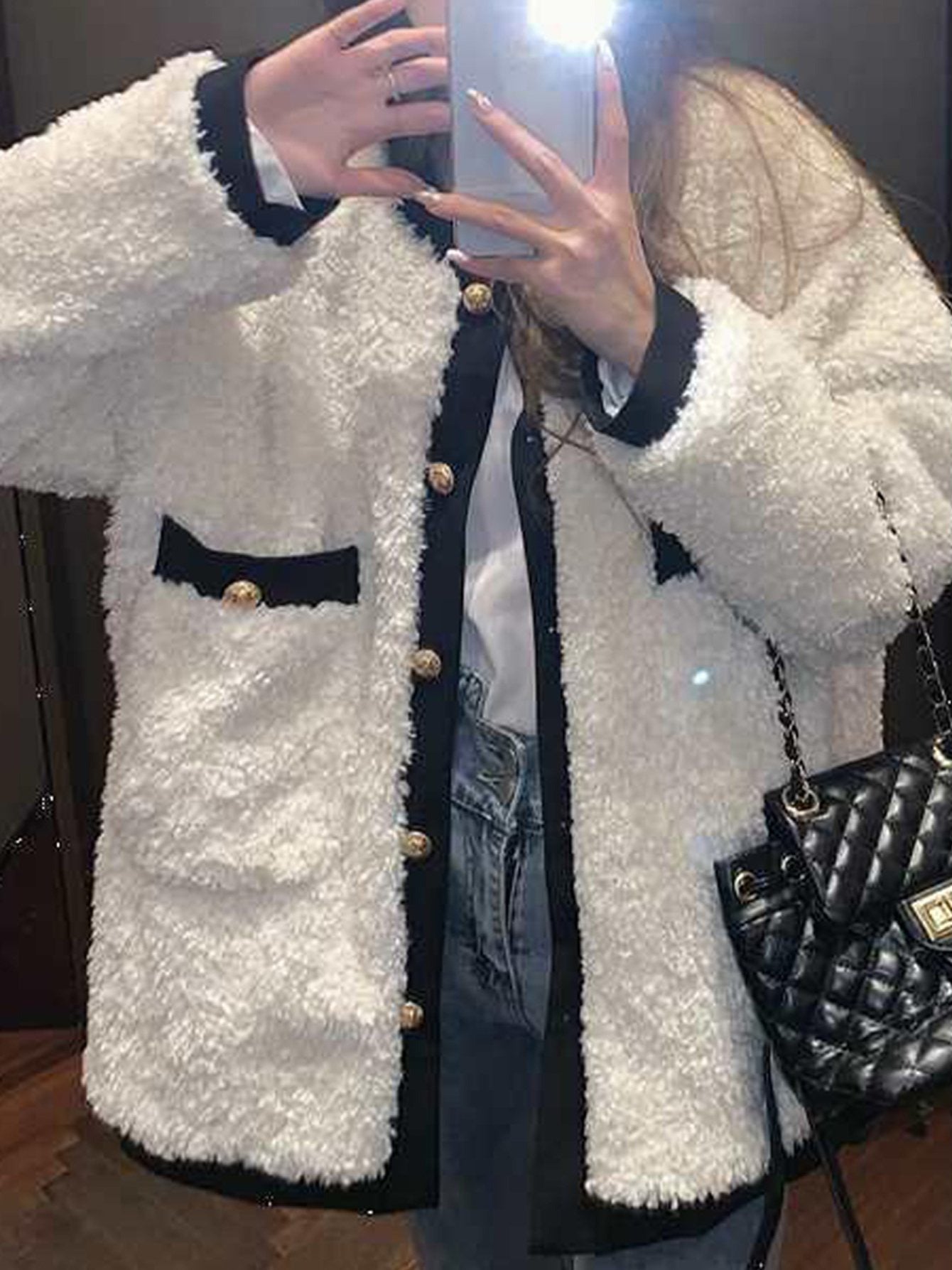 Abrigo de estilo shearling