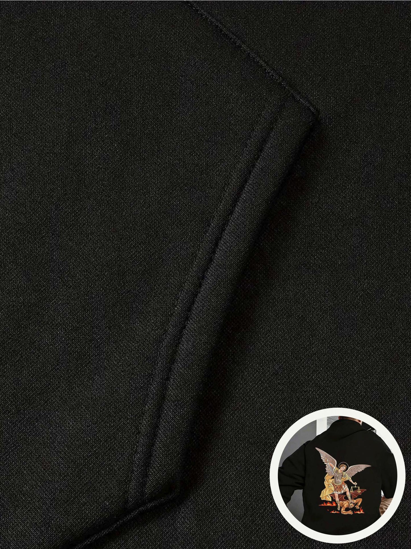 Suéter Grueso con Capucha y Diseño Ángel