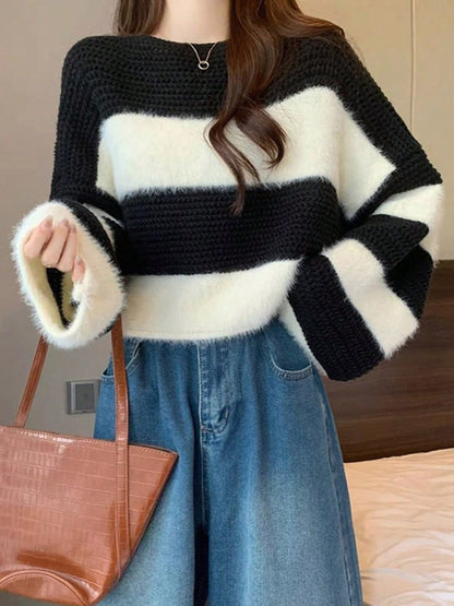 Suéter a Rayas de Punto Holgado