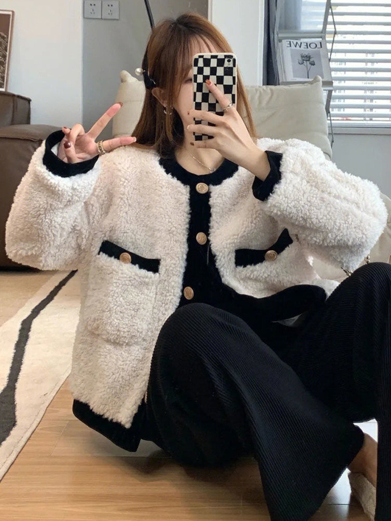 Abrigo de estilo shearling