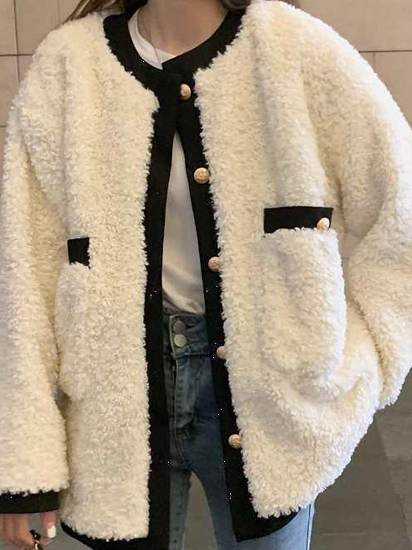 Abrigo de estilo shearling