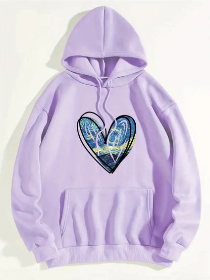 Capucha Térmica con Estampado de Corazón