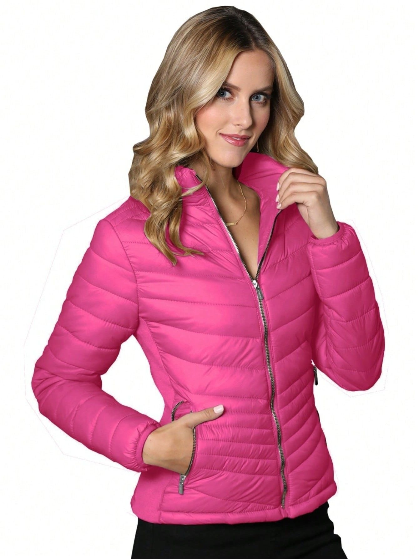 Chaqueta forrada de pelusa y elástico lateral