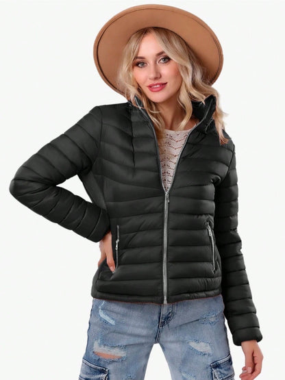 Chaqueta forrada de pelusa y elástico lateral