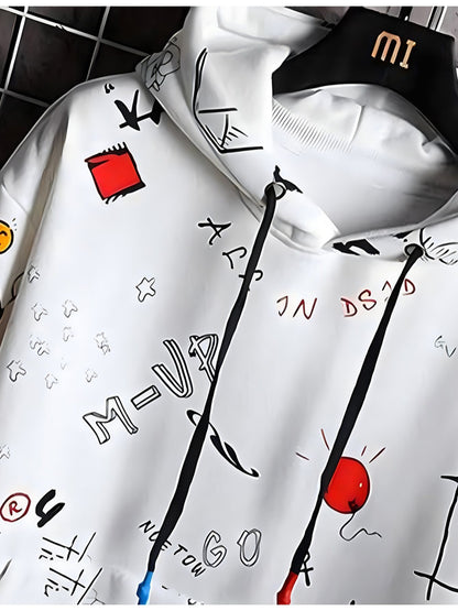 Sudadera para Hombres Moda Estampado Graffiti