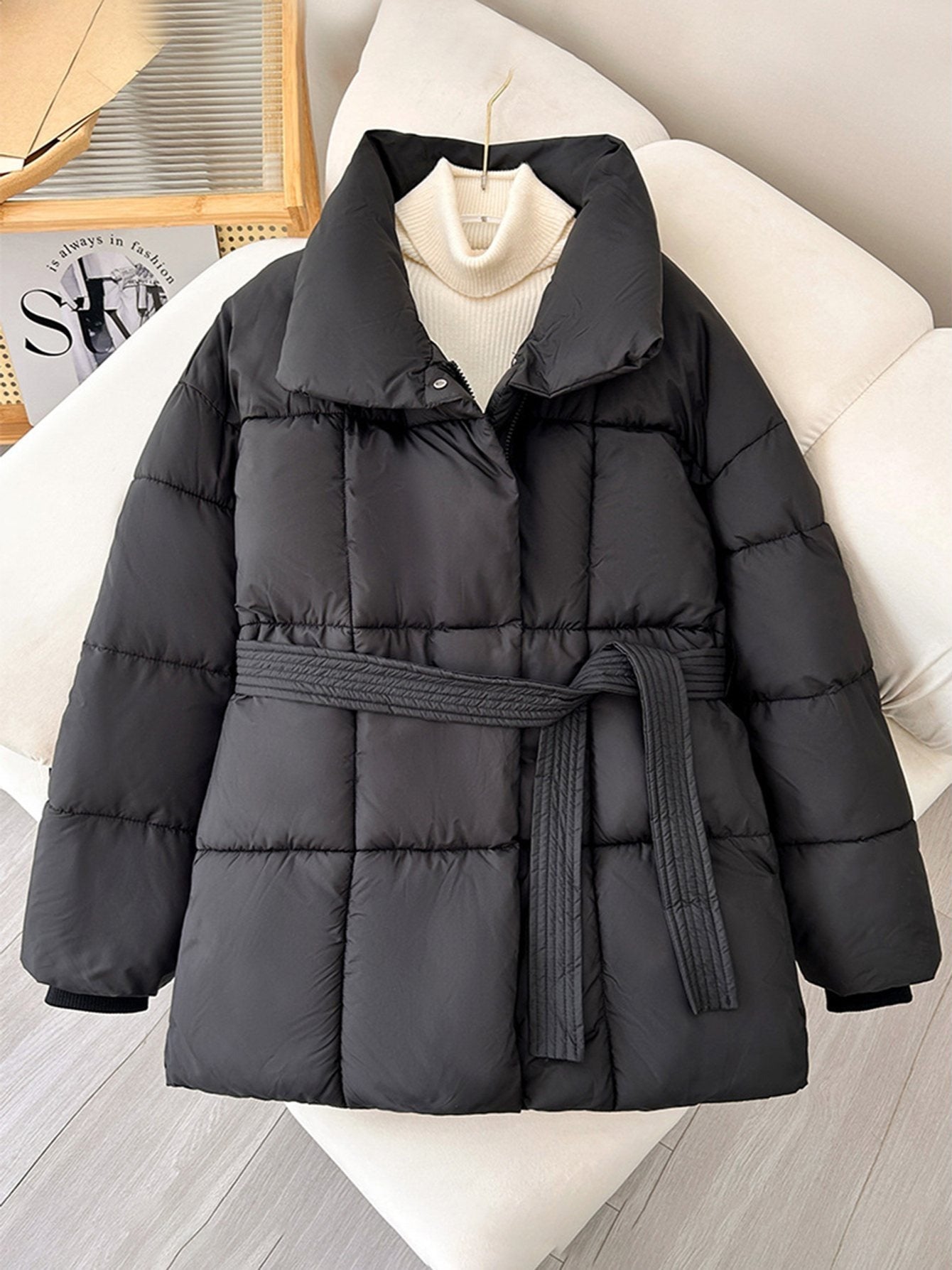 Abrigo acolchado versátil y holgado para mujer