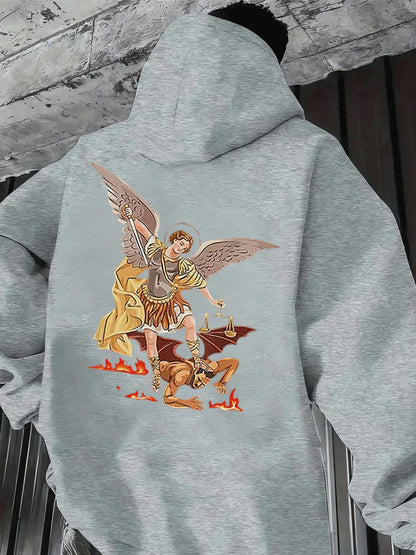 Suéter Grueso con Capucha y Diseño Ángel