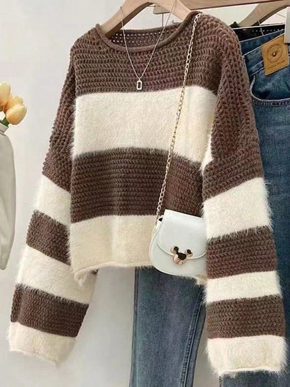 Suéter a Rayas de Punto Holgado