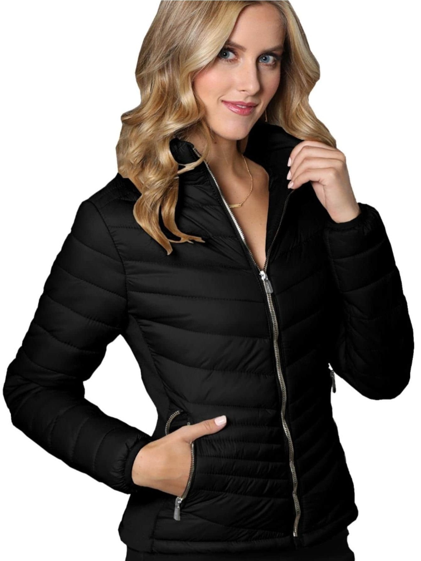 Chaqueta forrada de pelusa y elástico lateral