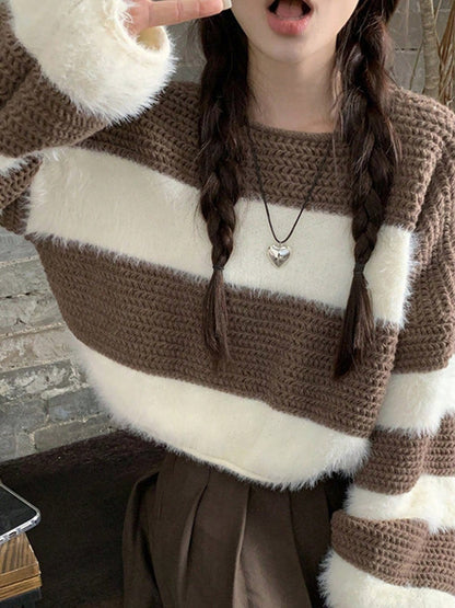 Suéter a Rayas de Punto Holgado