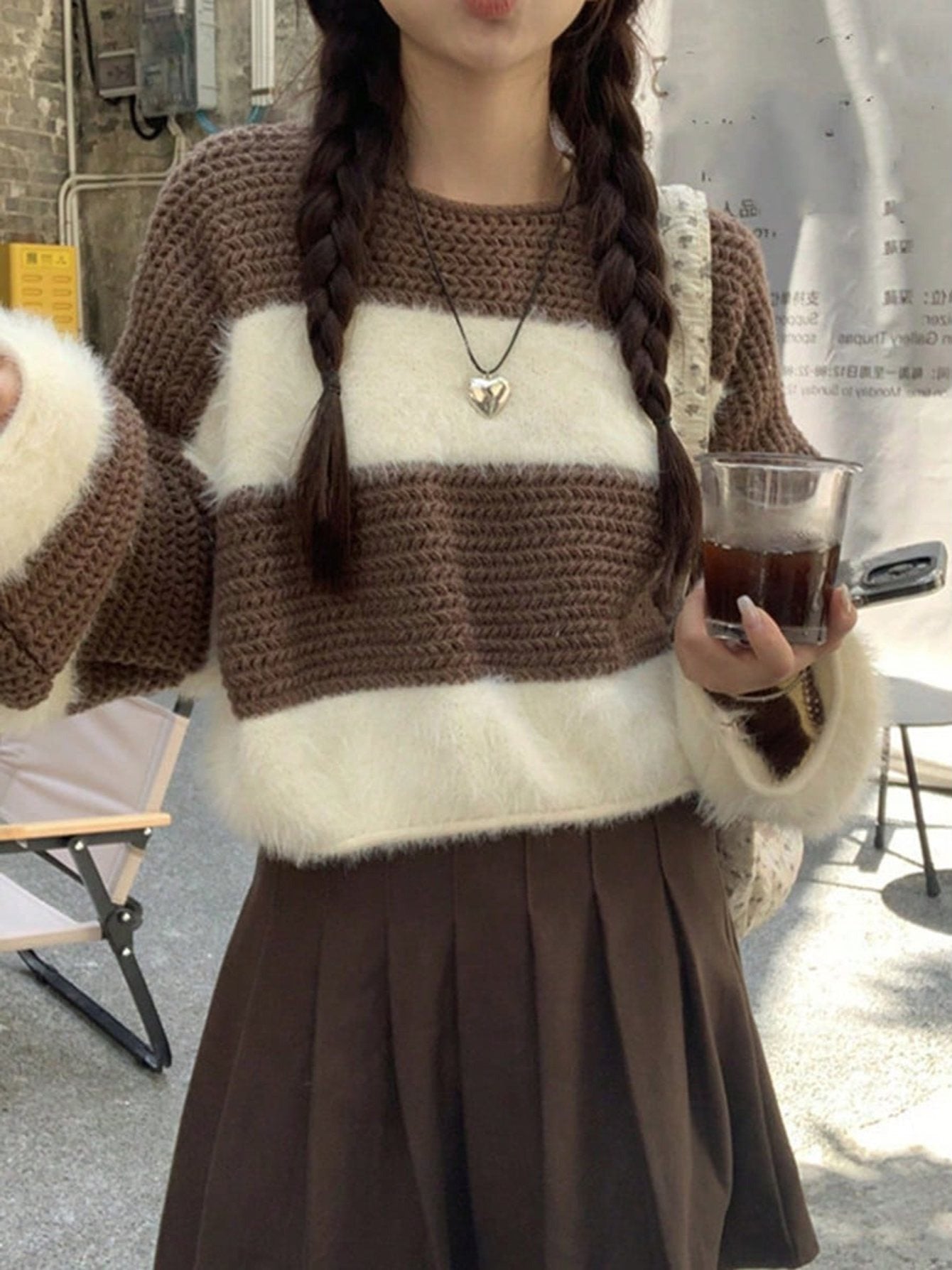 Suéter a Rayas de Punto Holgado