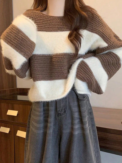 Suéter a Rayas de Punto Holgado