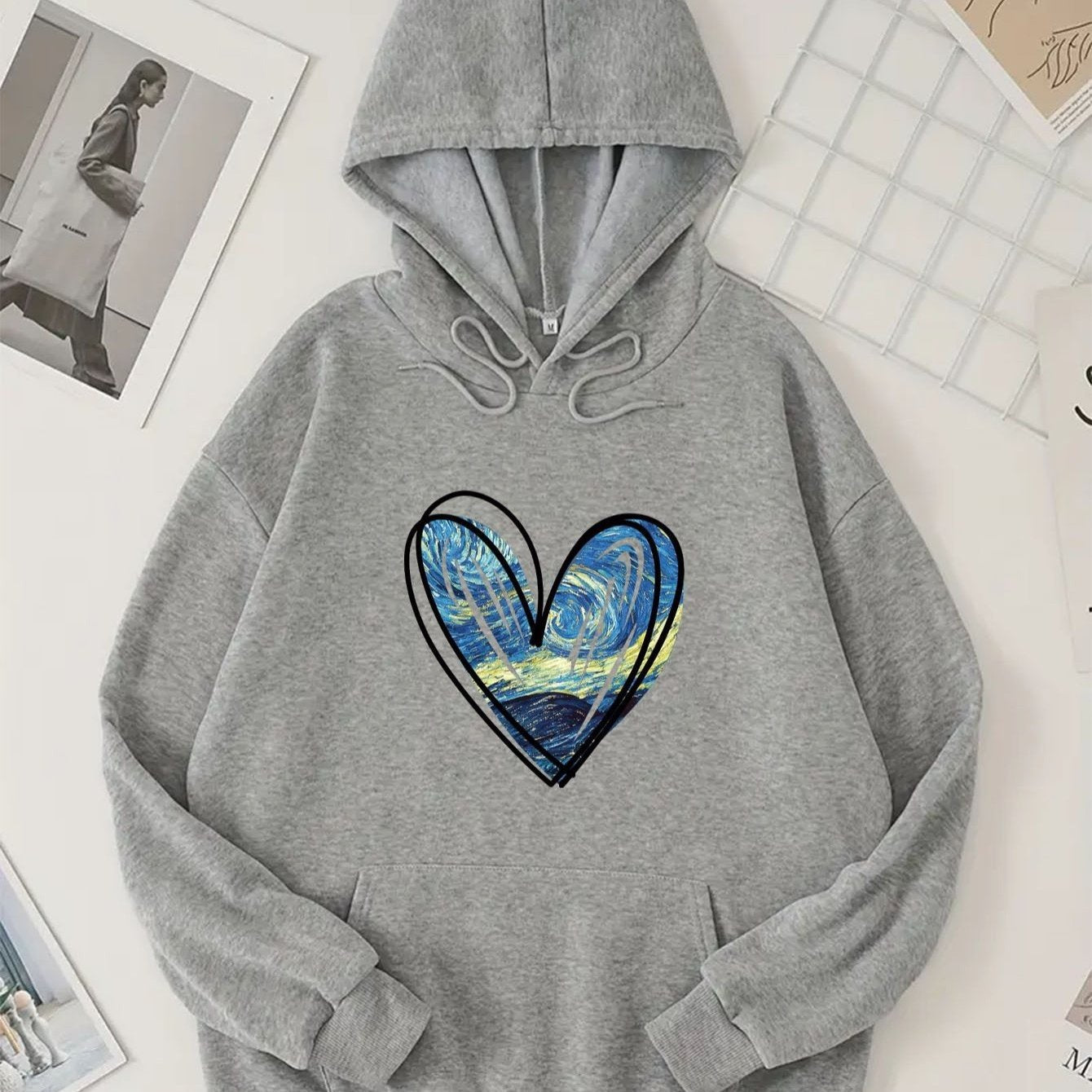 Capucha Térmica con Estampado de Corazón