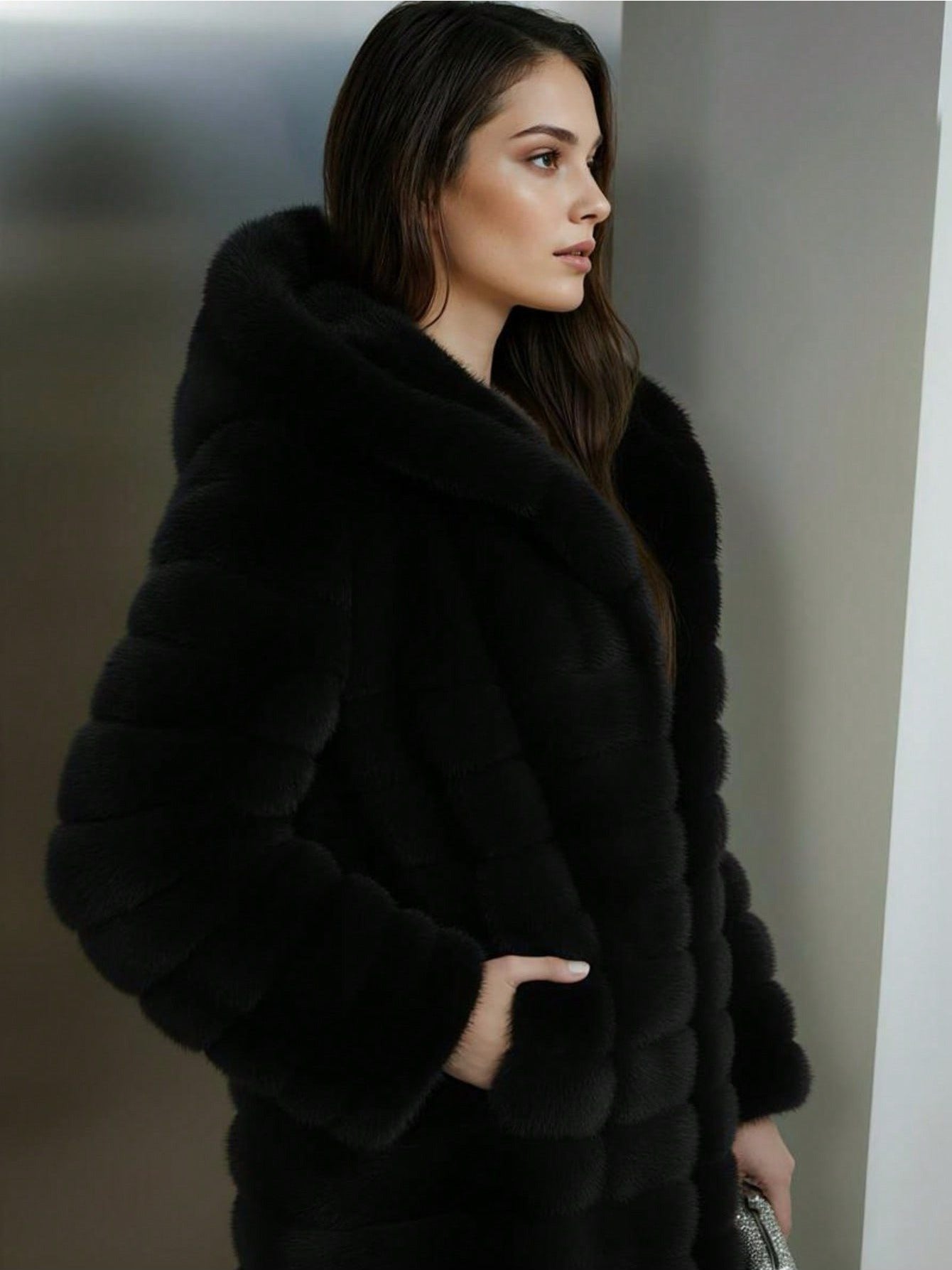 Abrigo de piel sintética