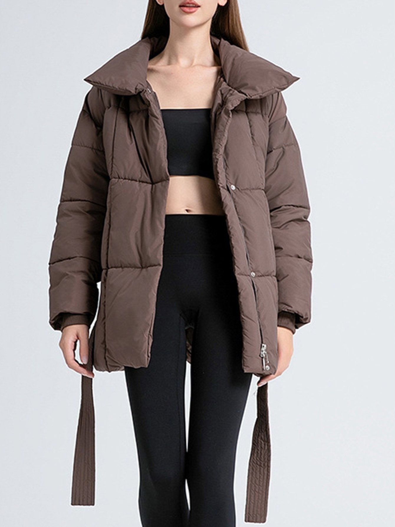 Abrigo acolchado versátil y holgado para mujer