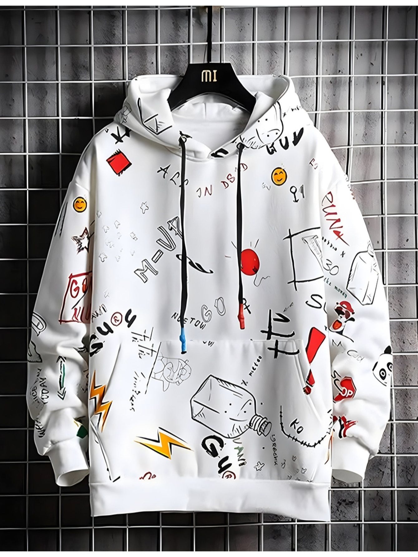 Sudadera para Hombres Moda Estampado Graffiti
