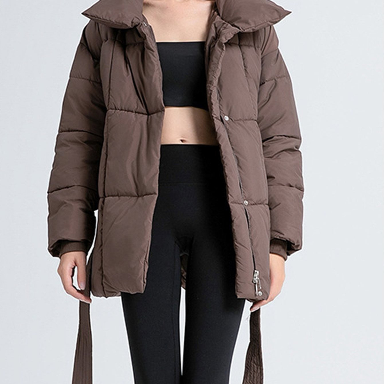 Abrigo acolchado versátil y holgado para mujer