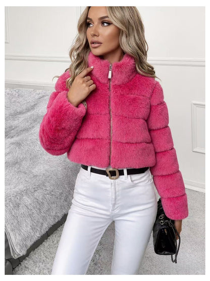 Abrigo Elegante de Piel Sintética