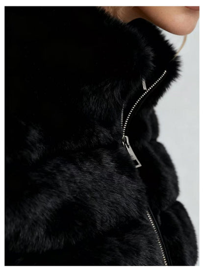 Abrigo Elegante de Piel Sintética