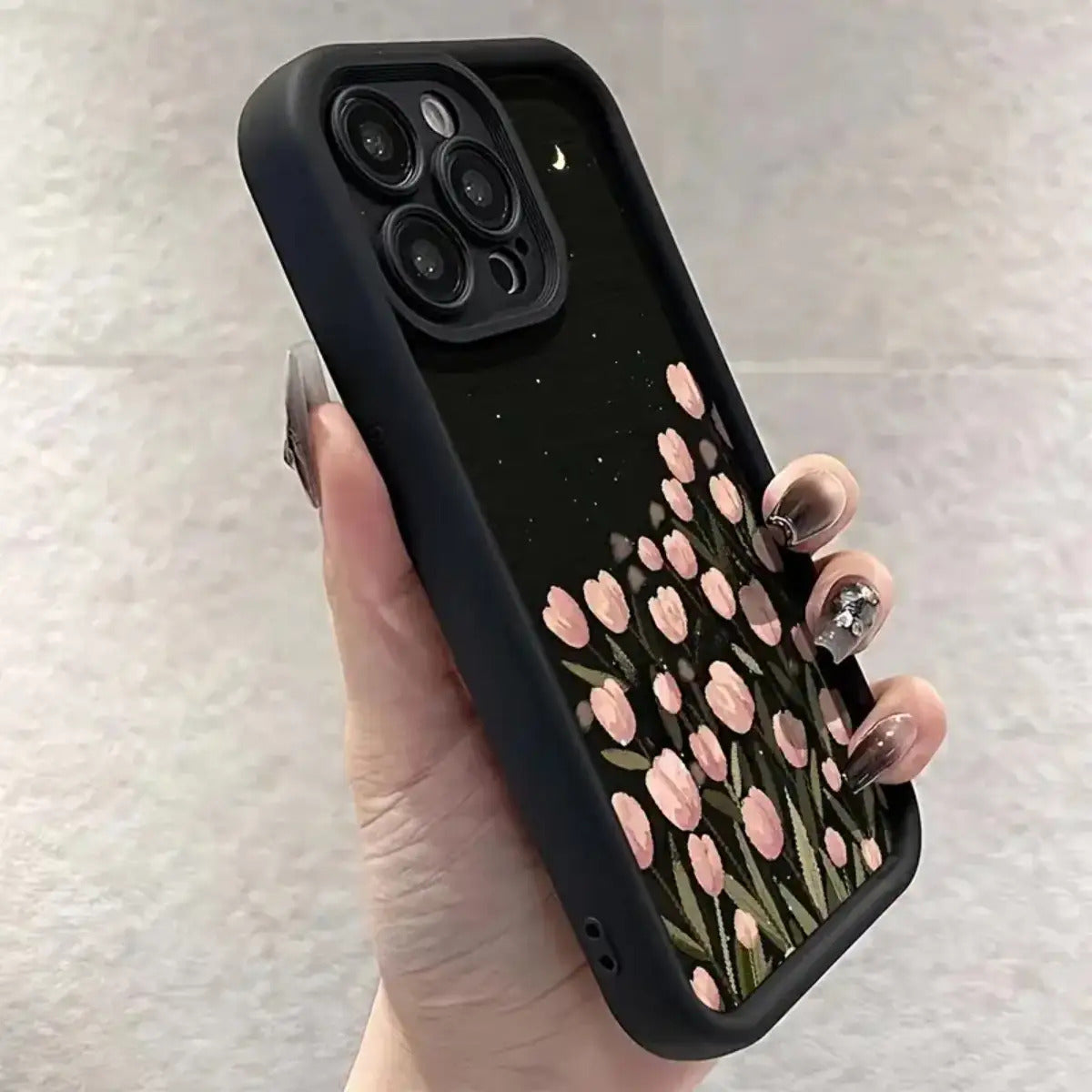 lirio lunar y degradado negro