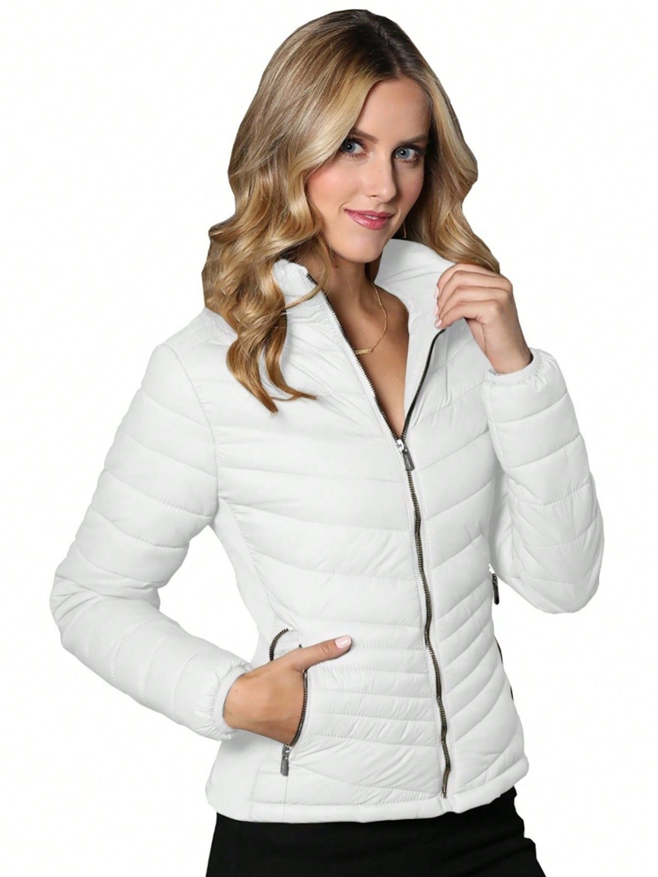 Chaqueta forrada de pelusa y elástico lateral