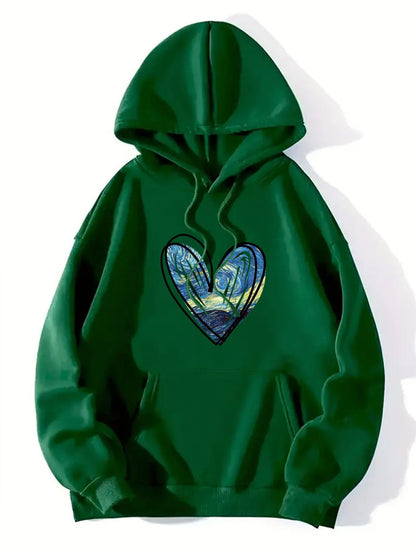 Capucha Térmica con Estampado de Corazón