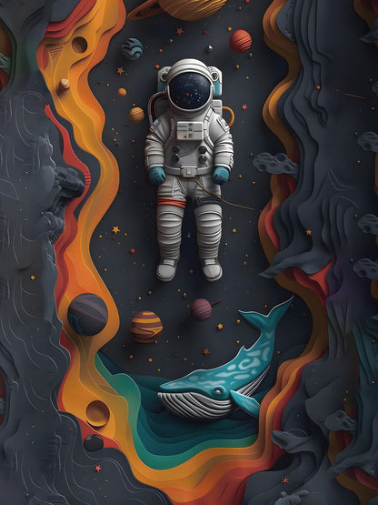 Sudadera con Capucha con Estampado Digital de Astronauta