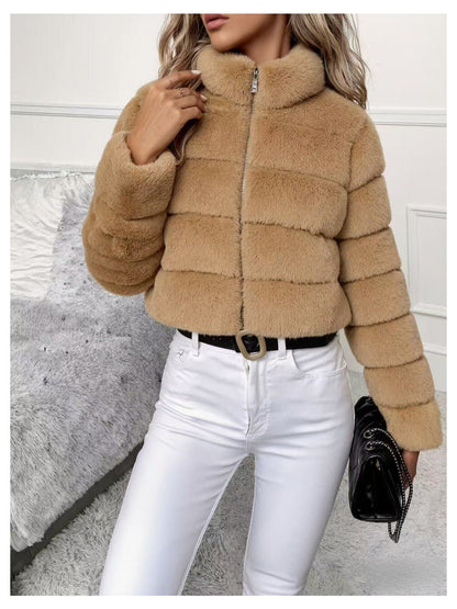 Abrigo Elegante de Piel Sintética