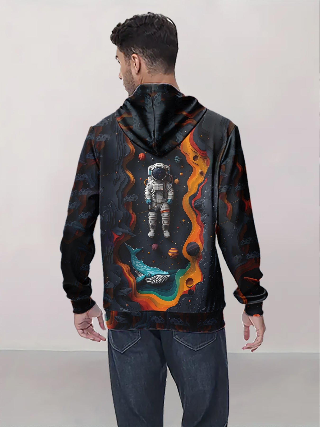 Sudadera con Capucha con Estampado Digital de Astronauta