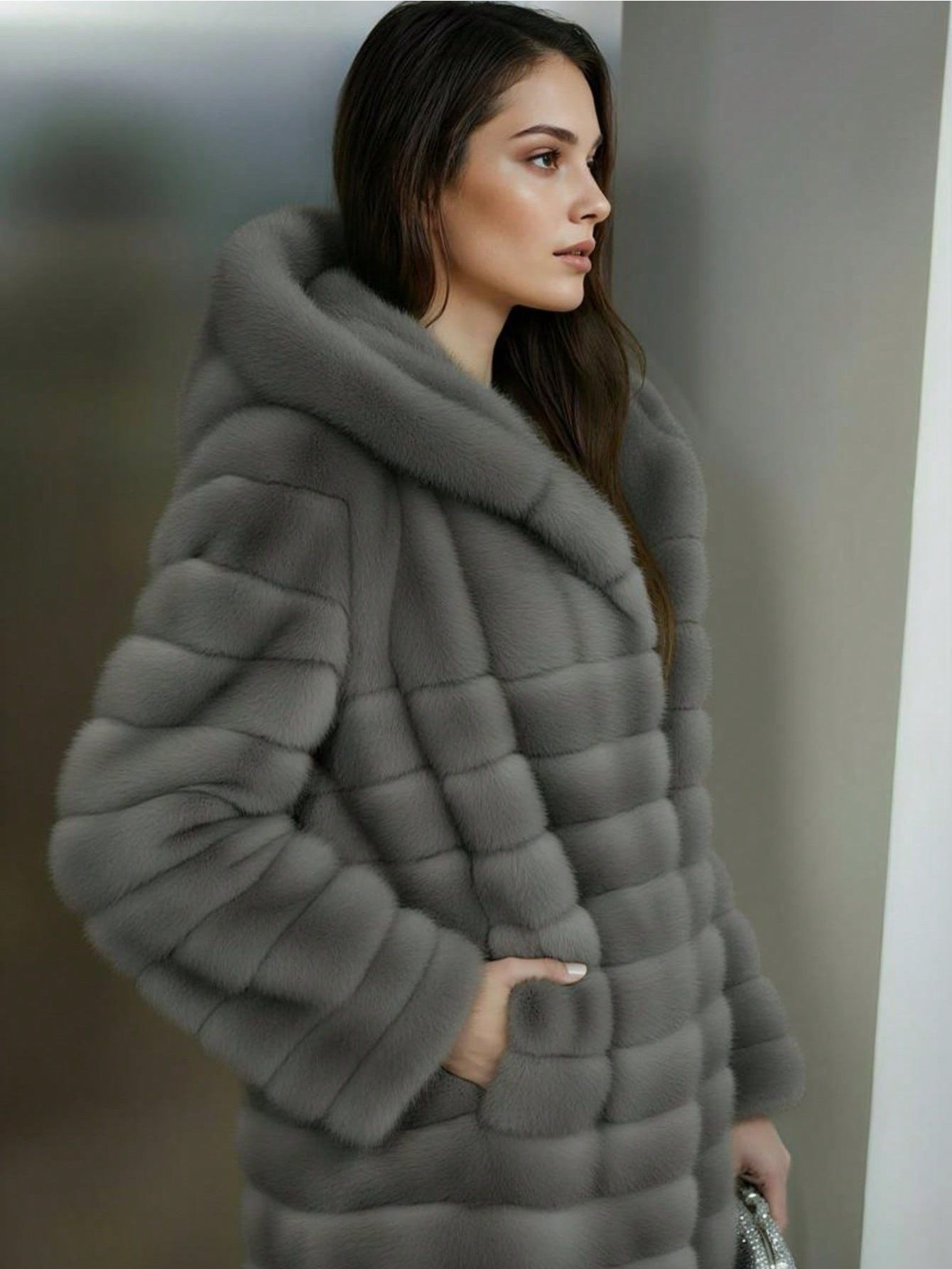 Abrigo de piel sintética