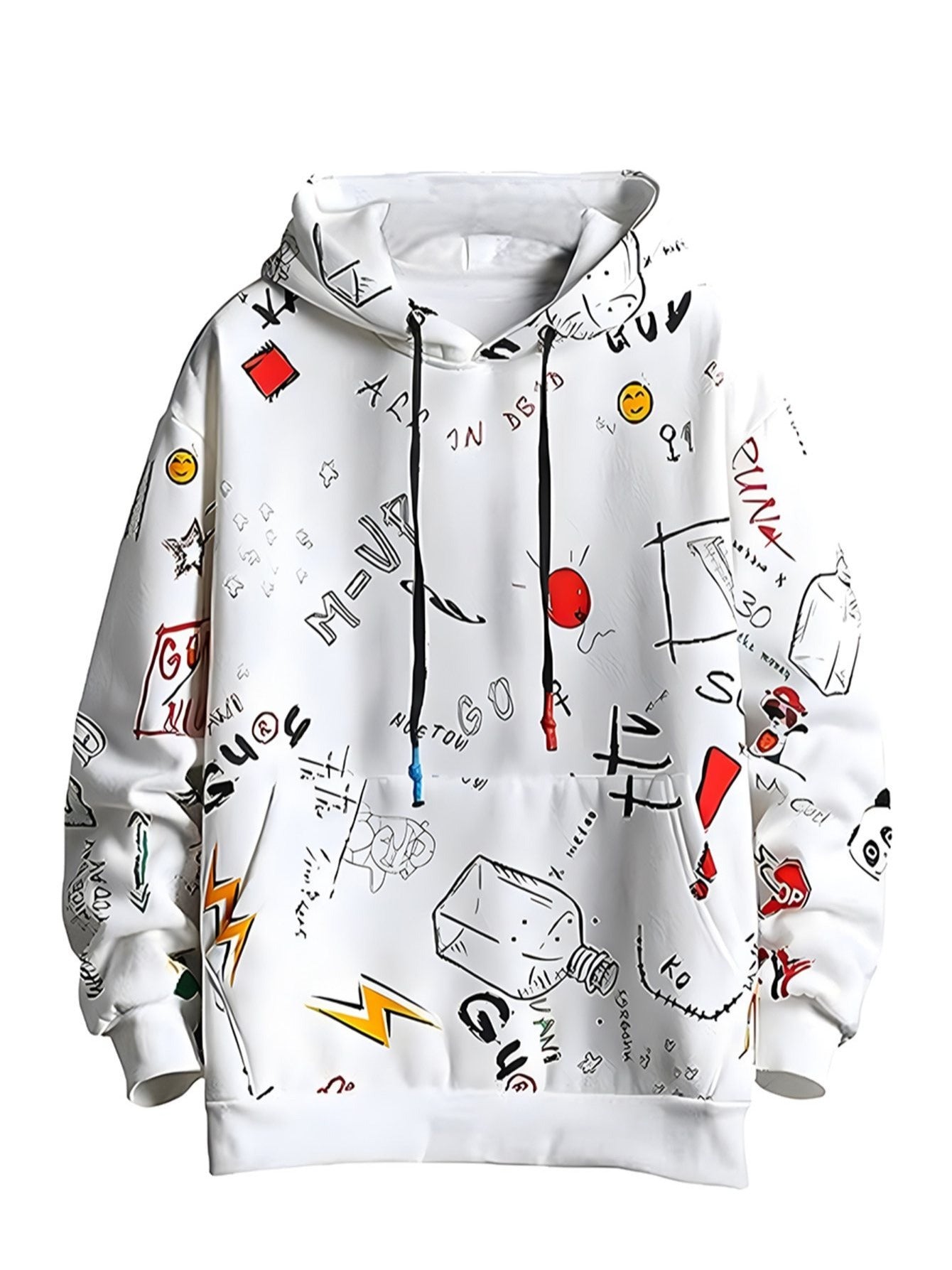 Sudadera para Hombres Moda Estampado Graffiti