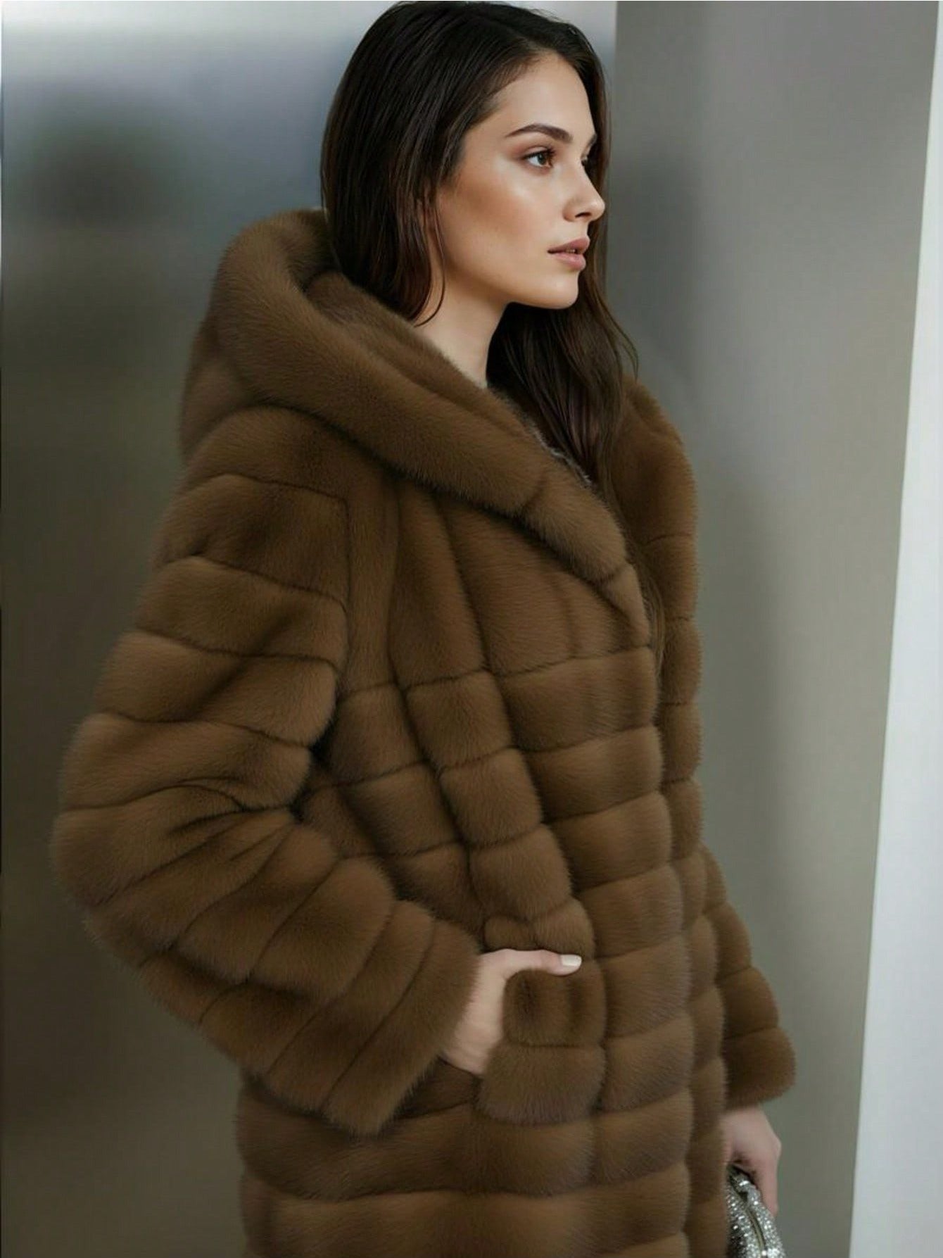 Abrigo de piel sintética