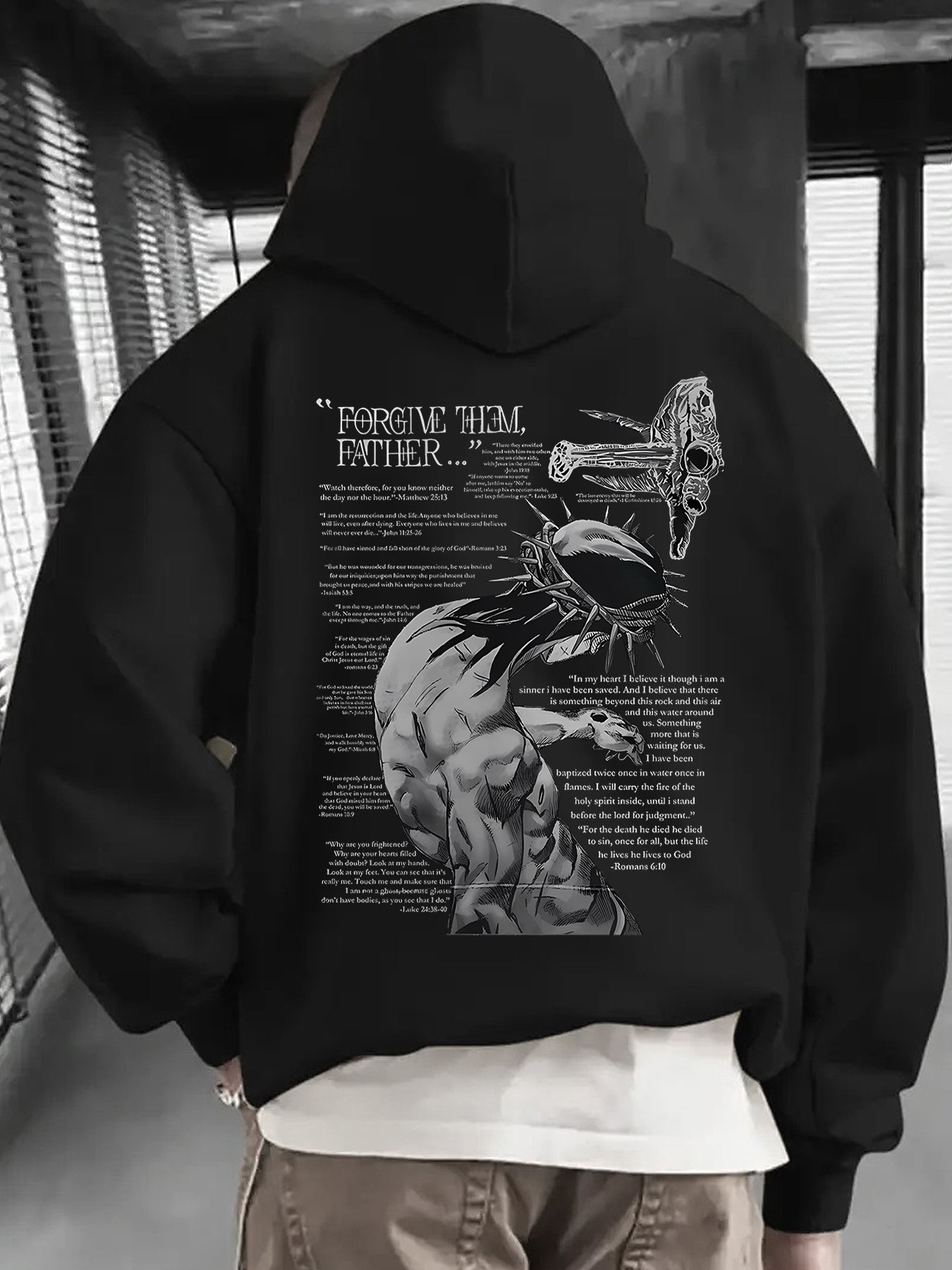 Sudadera con Capucha "Perdónalos Padre