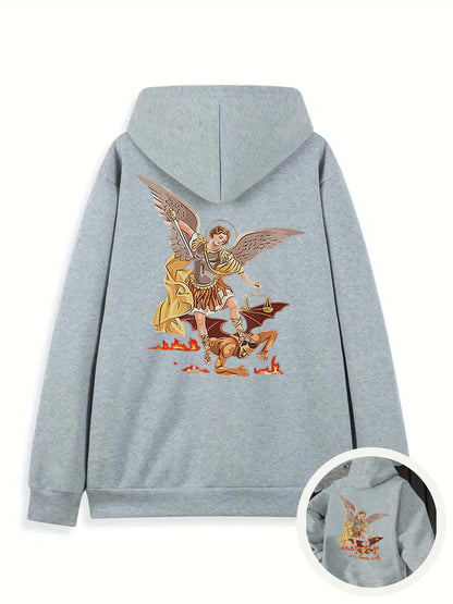 Suéter Grueso con Capucha y Diseño Ángel