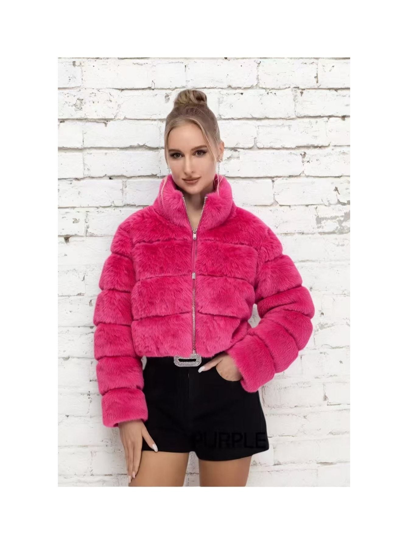 Abrigo Elegante de Piel Sintética