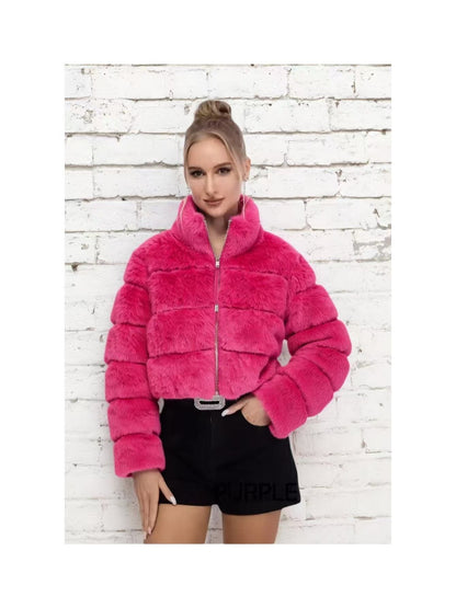 Abrigo Elegante de Piel Sintética