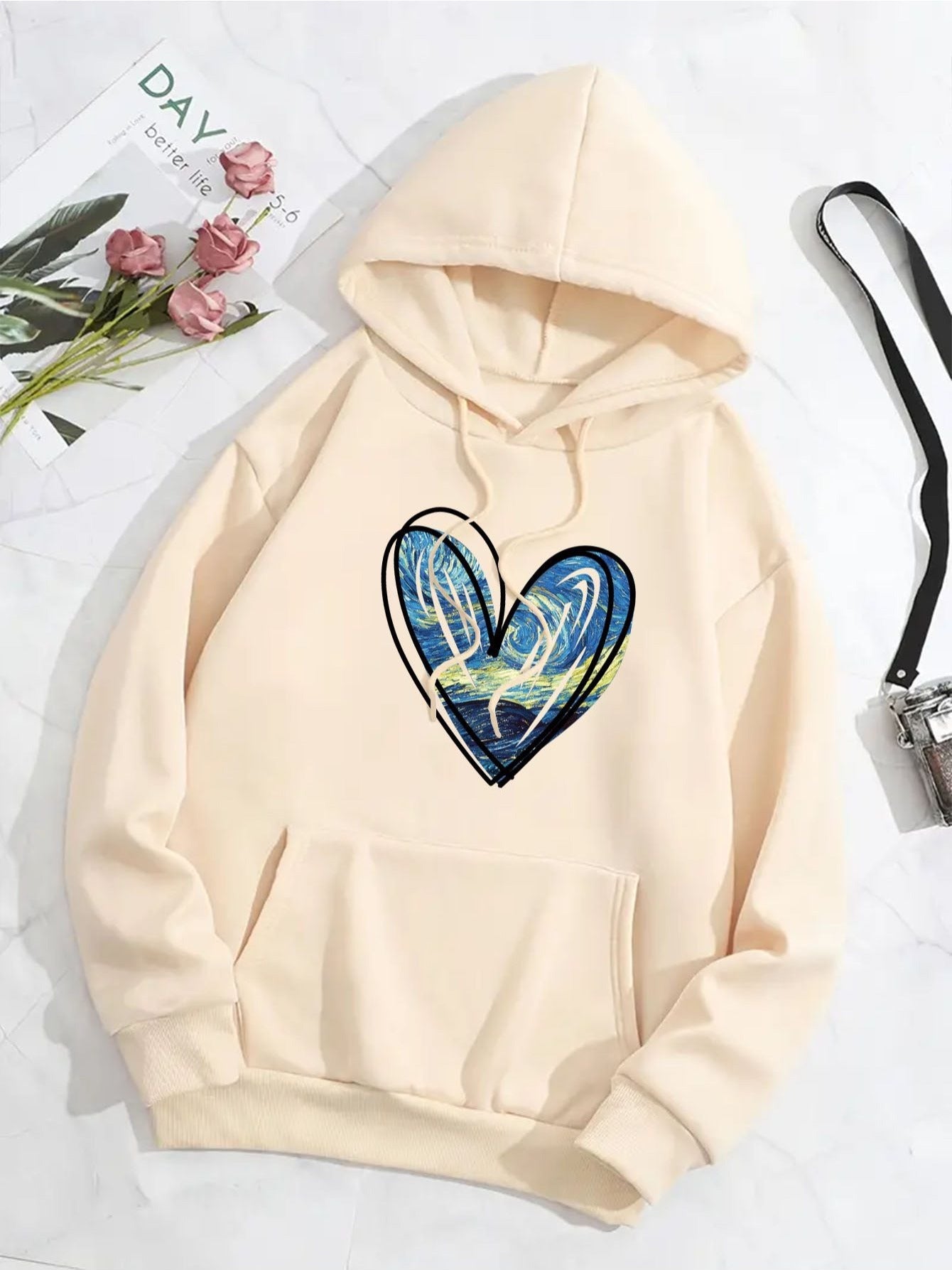 Capucha Térmica con Estampado de Corazón