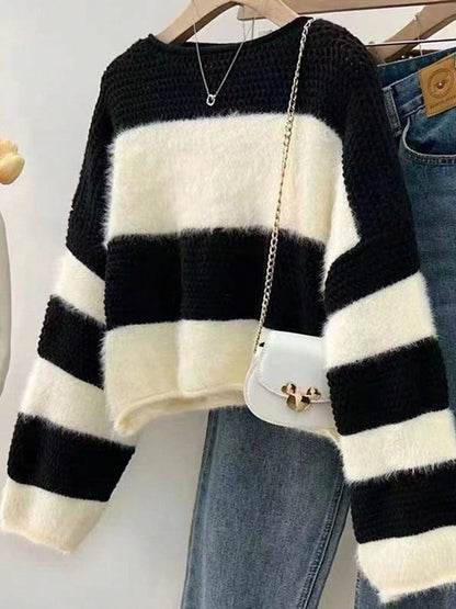 Suéter a Rayas de Punto Holgado